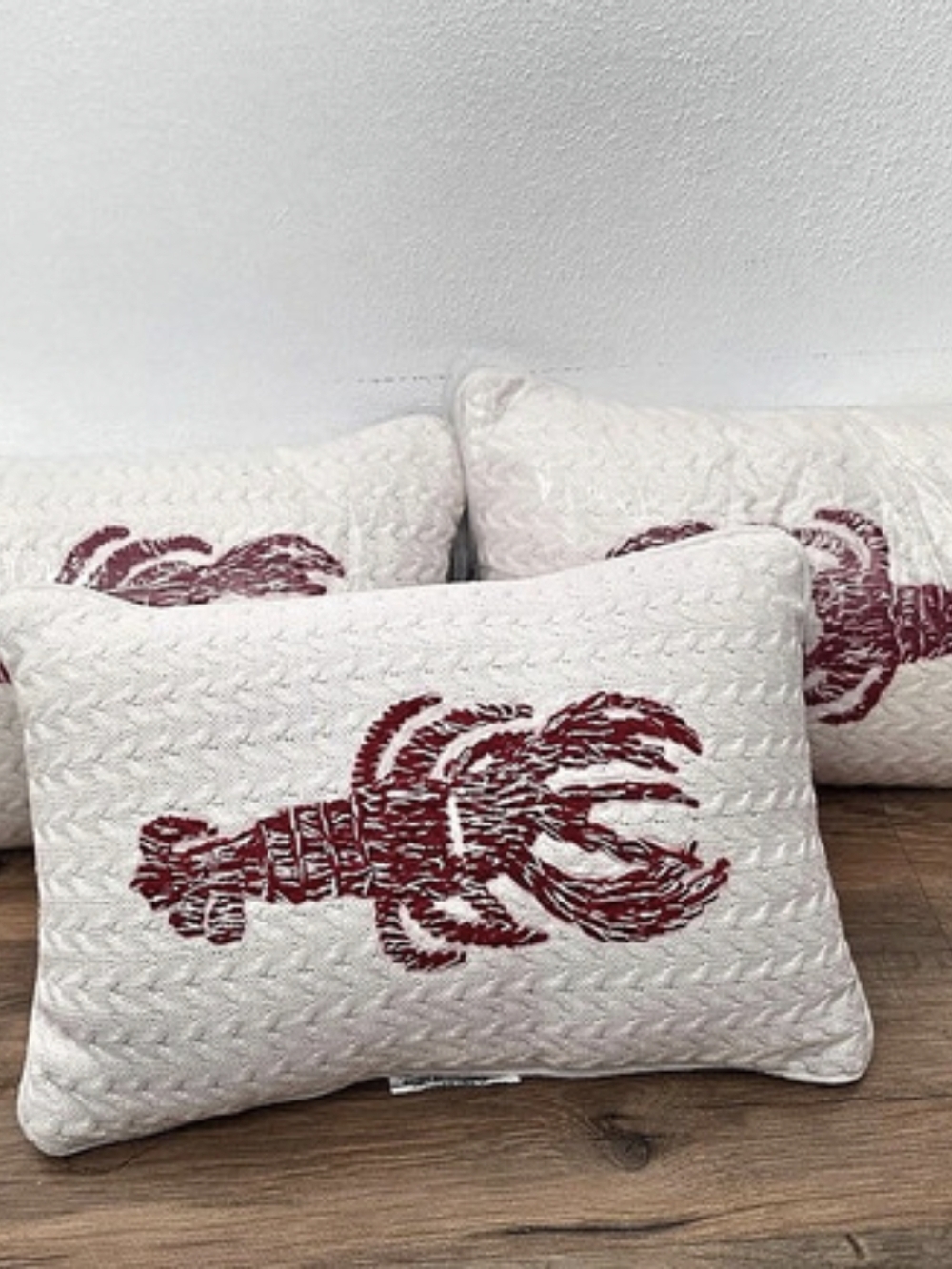 room essentials Lobster Toss Pillow Set of 3 Cream & Red